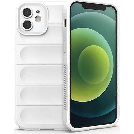 Étui de téléphone iPhone 12 en flanelle TPU - Magic Shield, blanc (1/3)