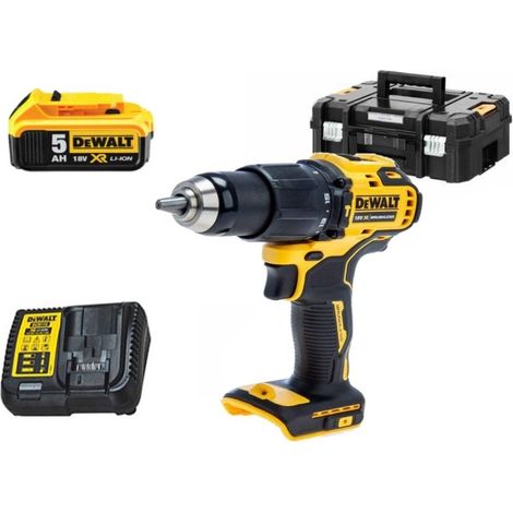 Dewalt DCD709P1T-QW Perceuse à percussion sans fil XR 18V 65Nm 2 vitesses - 1 X 5.0 Ah Batterie, chargeur en coffret