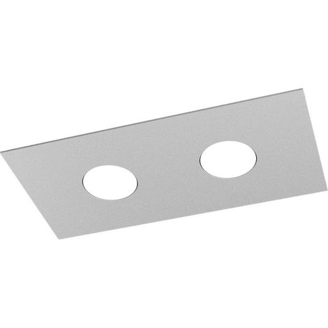 Plafoniera Moderna Rettangolare Area Metallo Grigio 2 Luci Gx53 (1/5)