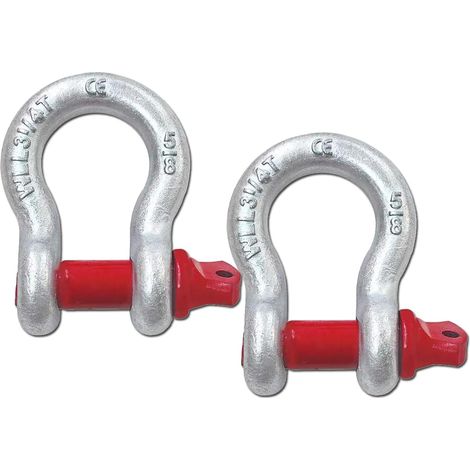 Manille en Acier Galvanisé WLL 3,25t 2 Pièces Manille de Remorquage avec Boulon à Œil Boucle de Fixation Réglable【2pcs】 (1/5)