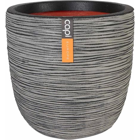 Capi Europe Übertopf Rib NL Kugel Anthrazit mit Isolierschicht Ø 35 cm - Kunststoff (1/5)