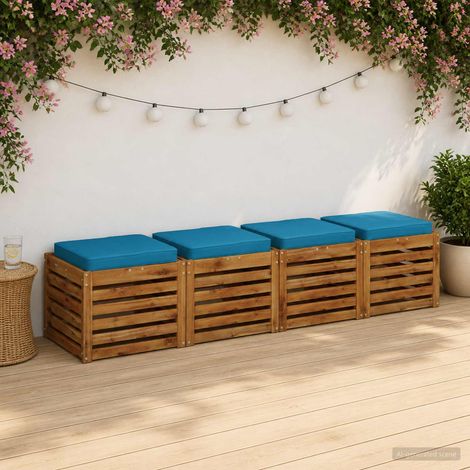 vidaXL Cojines de Asiento de 4 Piezas VUGHT 4 pcs 100% Poliéster (1/5)