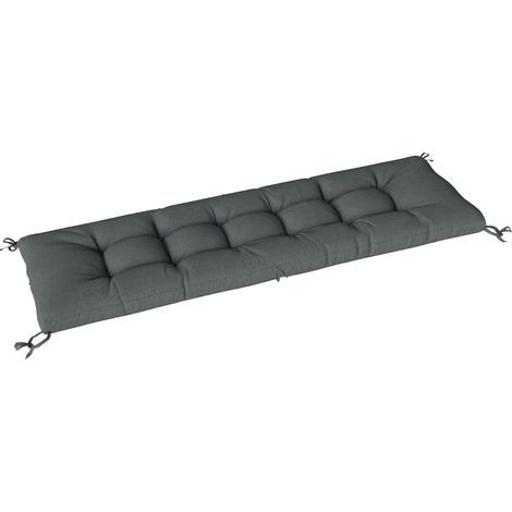 Coussin de palette amovible avec sangles de fixation pour chaise longue, dimensions 198 x 65 x 13 cm, couleur gris foncé, compatible avec la plupart des modèles de chaises longues (1/5)