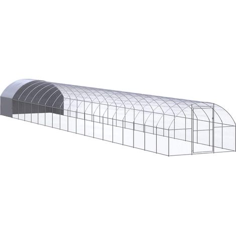 Enclos Poulailler extérieur - Parc enclos pour animaux Cage à poules 3x20x2 m Acier galvanisé BV733602 - BonneVie (1/5)
