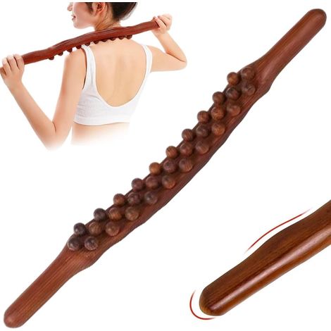 Rodillo de masaje - Masajeador corporal completo - Herramienta de masaje Gua Sha - Bola de masaje - Espalda - Cuello - Hombros - Rodillo de masaje con mango (1/3)