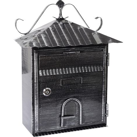 Boîte aux Lettres Individuelle en Métal de Style Vintage, Petite Boîte aux Lettres Murale, Décoratif, Facile à Installer, Noir Tai (1/5)
