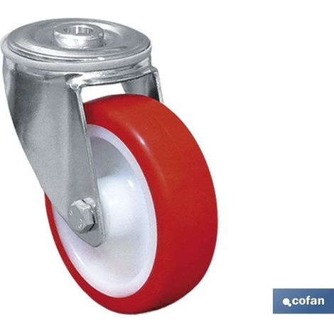 Rueda Poliuretano Pasante Ø100x30mm
