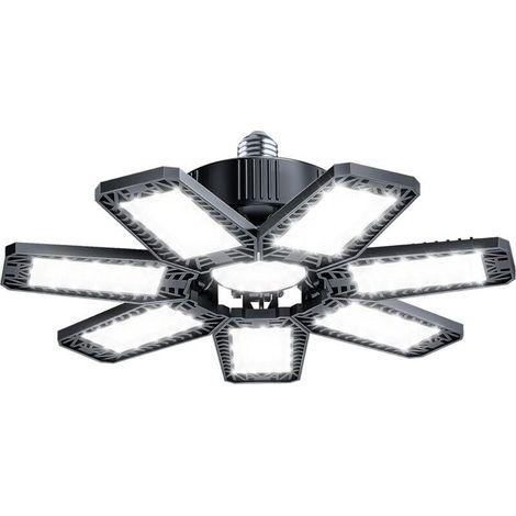 200W LED Garage Lighting, 20000LM 6500k LED Workshop Ceiling Light, 7+1 Adjustable Panels, E26/E27 Garage Ceiling Light for Basement, Shop, Workshop, Warehouse, Barn Lighting (1/5)