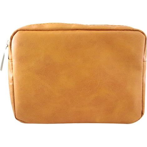 Pochette de Rangement pour Câble Orange en PU Légère Grosse Capacité, Style Simple et Élégant, pour Accessoires Informatiques et Disque Dur (1/5)