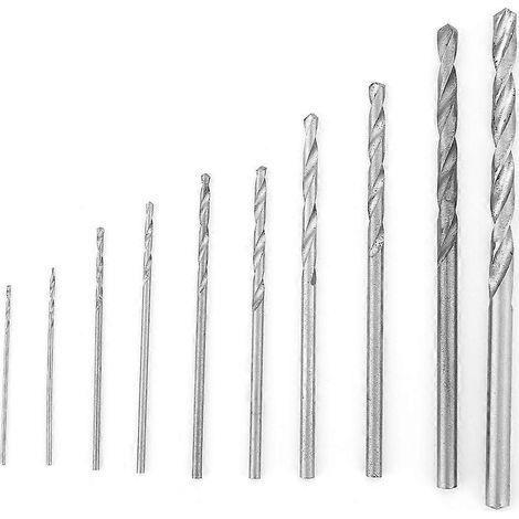 10 Stück langlebige HSS-Spiralbohrer mit geradem Schaft (0,5–3 mm)