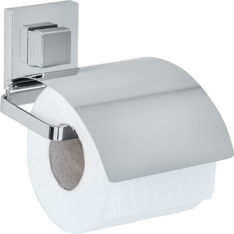 QUADRO Porte-papier toilette WENKO Vacuum-Loc acier inoxydable sans perçage salle de bain design moderne fixation forte (1/5)