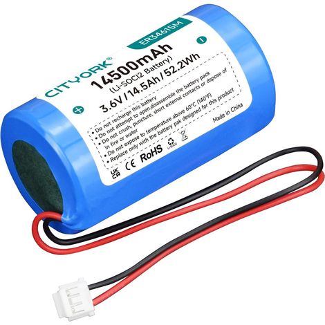 ER34615M Batterie au Lithium Li-SOCI2 3,6 V Compatible avec WT4911 WT4911B WT8911 Siren d'extérieur sans Fil WT4911BATT (Non Rechargeable) (1/5)