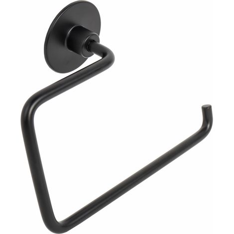 Porte-serviette à anneau mural noir mat mod. Wind Black