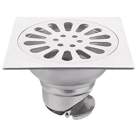 1PC Square Stainless Steel Floor Drain with Strainer Filter, Thick Stainless Steel Floor Drain, Shower Grate, Square Anti-Odor Stainless Steel Floor Drain, Shower Drain (1/5)