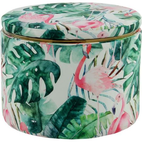 Tabouret & Coffre Rond à Motifs "Forest II" 53cm Vert