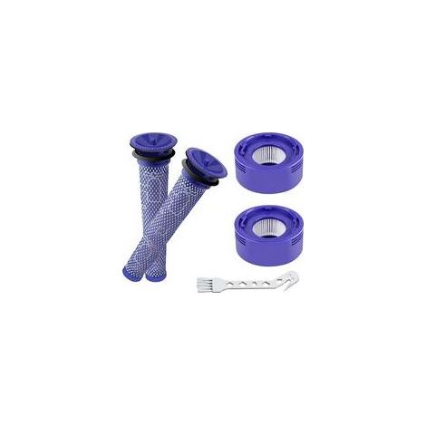 Ersatzfilterset für Dyson V8 Absolute, V8 Animal und V7 Absolute Motorhead Animal Staubsauger: 2 HEPA-Nachfilter, 2 Vorfilter, 1 Bürste. Ersetzt die Teilenummern 965661-01 und 967478-01. (1/5)