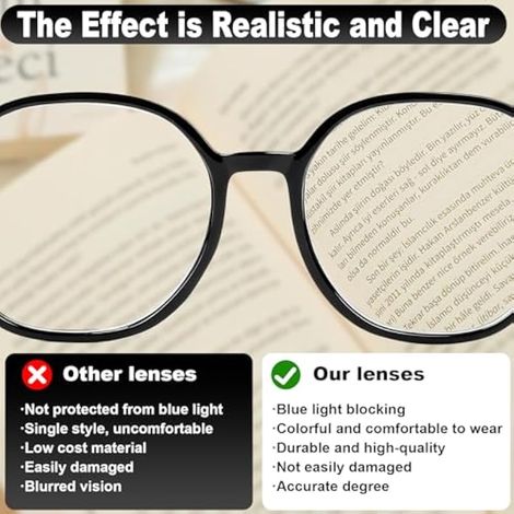 3PCS Lunettes De Lecture, Grosses Lunettes Rondes Lunette Anti Lumiere Bleue Femme Homme, Anti-Éblouissement & Antifatigue Oculaire pour Reading Glasses, Lunette d'Ordinateur, Eblouissement Conduite (1/5)