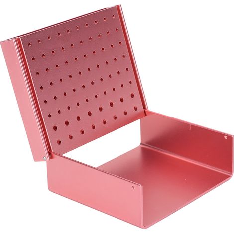 Porte-fraise dentaire 76 alvéoles en alliage d'aluminium, bloc portable pour instruments dentaires, rangement rose pour aiguilles et fraises (1/5)