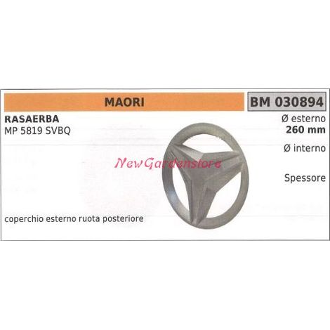 Tapa de rueda de cortadora de césped MAORI MP 5819 SVBQ 030894