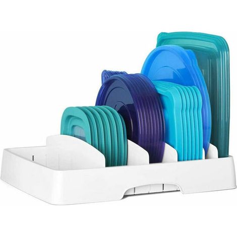 Boîte de rangement, bac plastique moyen pour le placard ou le frigo, bac alimentaire pratique sans couvercle, transparent (1/5)