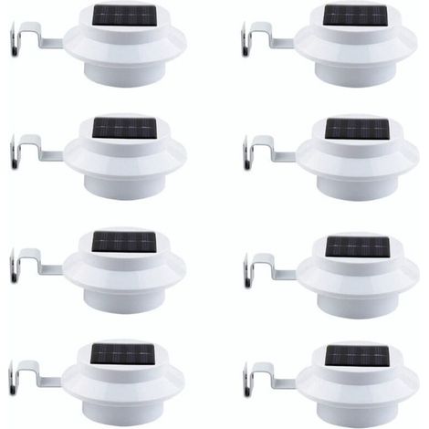 Lampe LED solaire pour garde-corps, lampe de gouttière, lampe murale étanche pour extérieur, lampe pour clôture, lampe solaire pour balustrade ou auvent (1/3)
