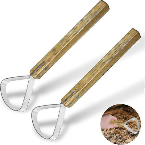 2 grattoirs à peaux, outils de décharnement, outils de tannage et de travail du cuir (1/5)
