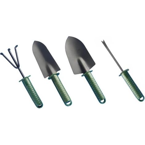 Lot de 4 outils de greffage pour enfants - Truelle - Outils de jardin pour enfants - Cultivateur à main - Fournitures de jardinage en plein air - Mini suite pour tout-petits (1/5)