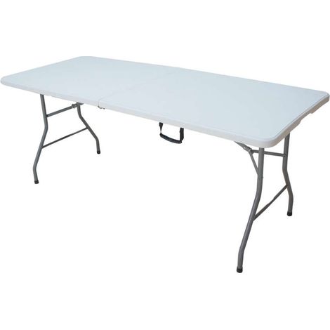 Tavolo Catering Pieghevole Bianco 182x74x74 cm con Maniglie per Trasporto - Dr. C (1/4)