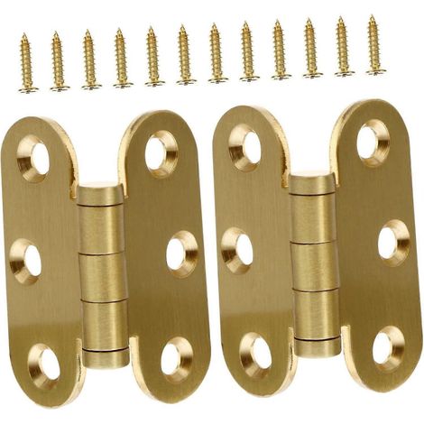 2 charnières en cuivre pour portes de placard, vis pour jardinières et meubles (1/5)