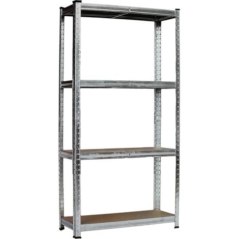 Étagère en acier galvanisé, 160 x 80 x 40 cm, capacité de charge 80 kg, 4 étagères réglables en MDF (1/5)