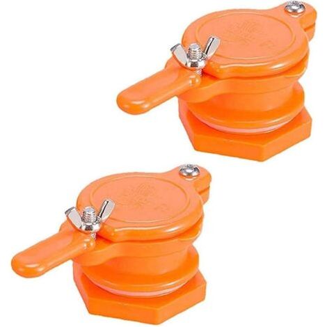 Vanne de miel Valve Vanne de miel Vanne Miel Tap Tap Bouette Outil d'embouteillage Orange 2pcs, Outils d'apiculture 44mm de diamètre