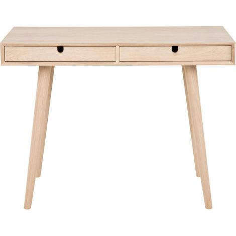 Bureau en bois avec deux tiroirs et pieds inclinés - CENTIOR (1/4)