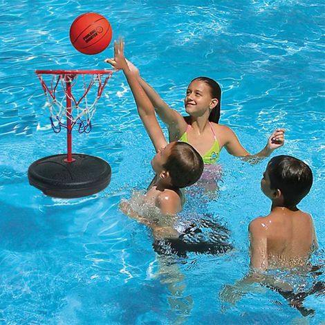 Jeu de basket-ball flottant pour piscine - Jeu de basket-ball aquatique d'été - Jouets de piscine pour enfants et adultes (1/5)
