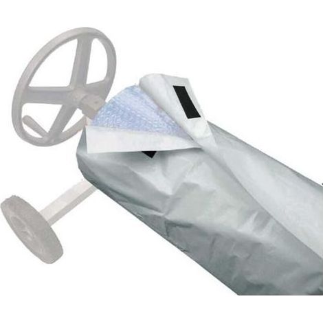 Enrouleur de bâche solaire pour piscine, protection hiver-été, 490 x 96 cm, protection toutes saisons, facile à enrouler (gris) (1/5)
