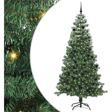 Sapin de Noël Arbre de Noël avec 300 LED avec support Vert 240 cm PVC (1/5)