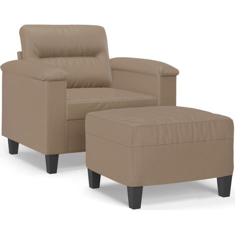 Maison Exclusive - Sessel mit Hocker Cappuccino-Braun 60 cm Kunst