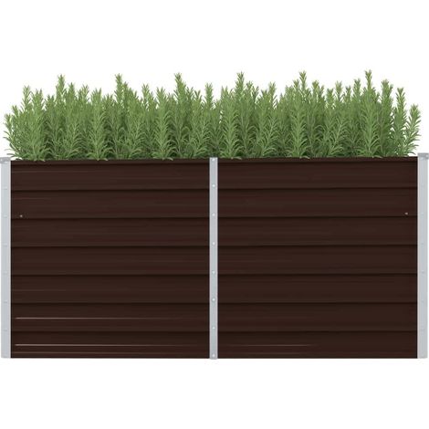 Garten-Hochbeet Braun 160 x 40 x 77 cm Verzinkter Stahl CFW830985 (1/5)