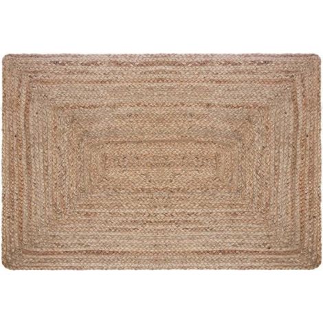 Tapis Jute 90 x 60 cm - Décoration Intérieure Naturelle - Pour Chambre ou Entrée - 1 Pièce