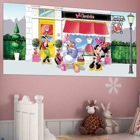 Poster géant la Boutique de Minnie & Clarabelle Disney intisse 202X90 CM (1/4)