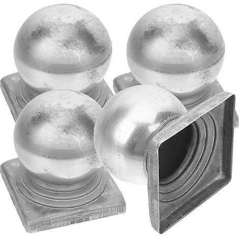 Embouts de poteaux métalliques en forme de boule pour la protection des clôtures (8 pièces) (1/5)