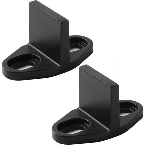 Riel inferior para puerta corrediza tipo granero, riel inferior para montaje en el suelo para puertas y armarios (negro, 2 piezas) (1/4)