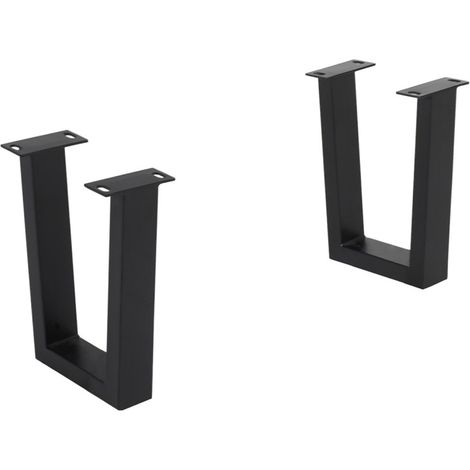 Piètements trapèze H. 43 cm en métal noir pour banc - OTTAWA (1/5)