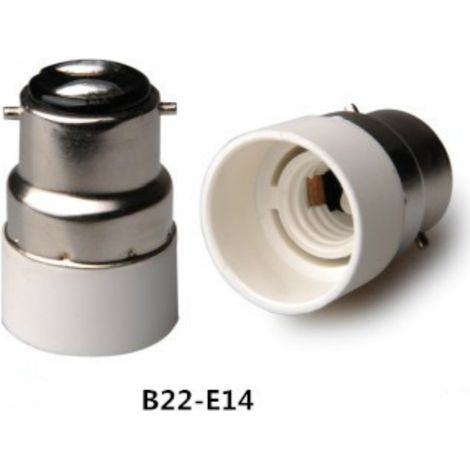 B22 auf E14 Sockeladapter, großes Gewinde auf kleines Gewinde, aus flammhemmendem und umweltfreundlichem PBT-Material. (1/5)