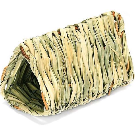 Cage tunnel en paille naturelle pour hamster, hérisson, souris, cochon d'Inde, etc. (1/5)