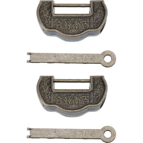 de 2 cadenas rétro pour boîtes et valises style antique et