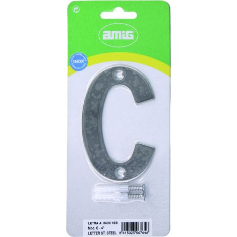 LETRA C-4" ACERO INOXIDABLE 18/8 (D) - AMIG