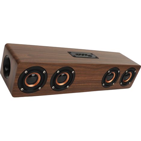 Bluetooth-Wecker aus Holz mit 4 Lautsprechern, 4 Lesemodi, leistungsstarker Digitaluhr für Schlafzimmer oder Nachttisch, Holzoptik. (1/5)