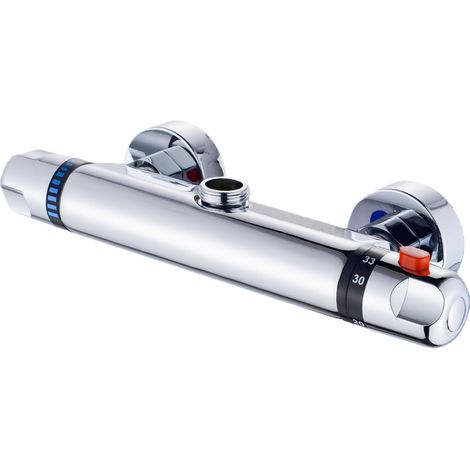 Mitigeur thermostatique encastrable pour douche 1/2 pouce sortie supérieure, robinet thermostatique intelligent pour chauffe-eau solaire, régulation automatique eau chaude froide (1/5)