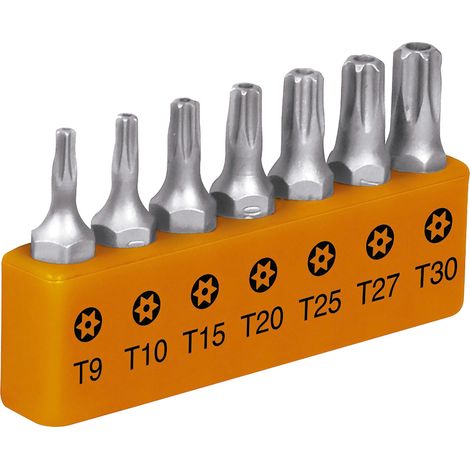 Puntas Torx con seguro y organizador - 25 mm - 7 puntas