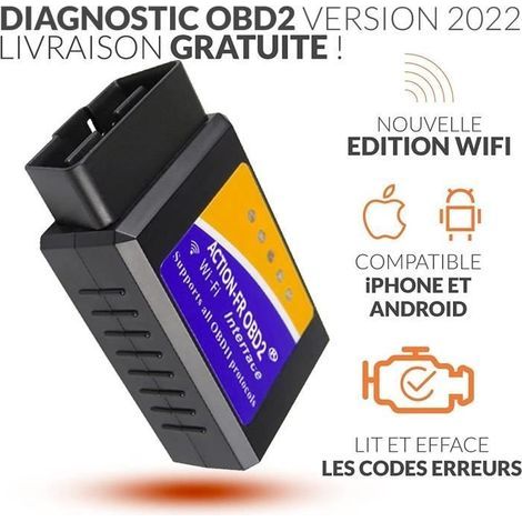OBD2 WiFi + Französischer Support (7/7) – Liest und löscht Fehlercodes für alle Fahrzeuge – WiFi Android iPhone – Französischer Verkäufer (1/3)